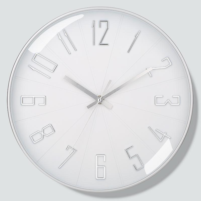 12 Inch 30CM Silent Wall Clock, Creative and Fashionable, Three-dimensional Digital Minimalist Clock for Home Living Room