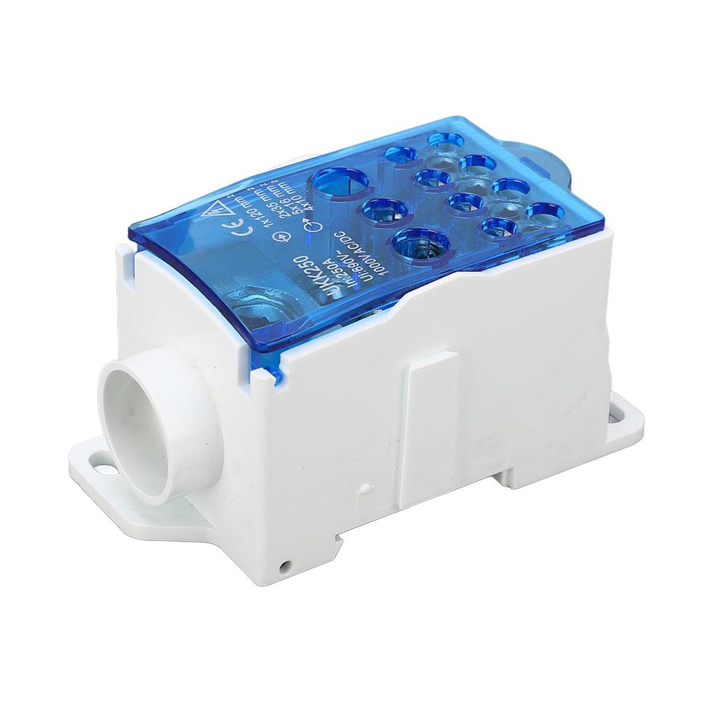 Terminal Block Junction Box Splicing Din Rail Single Pole Power Distribution Box 690V 250A Blue