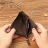 Crazy Horse Leather Handmade Wallet Retro Small Coin Money Bags Simple Wallets Zipper Pouch Card Holdes