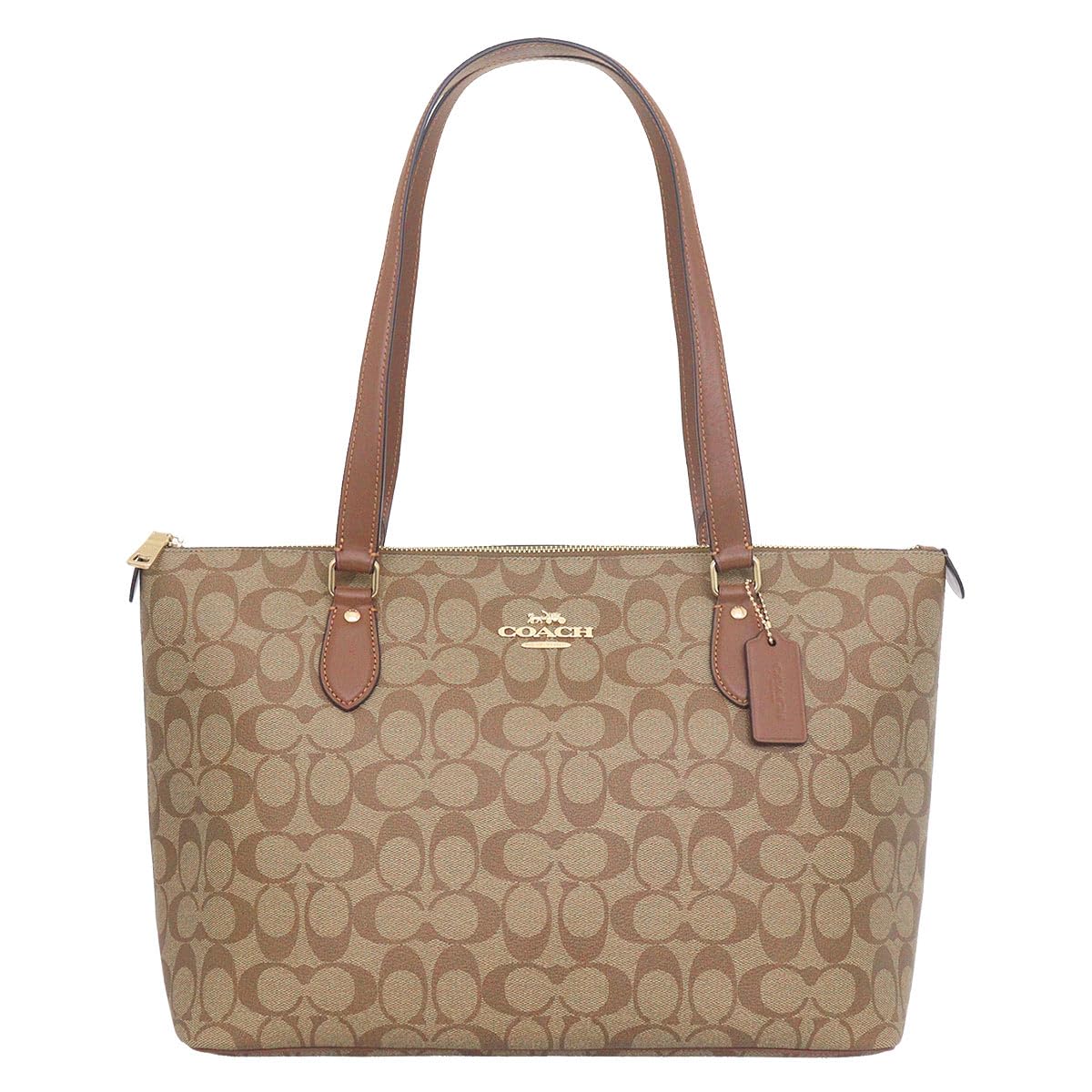 

Bag FCH504 CH504 Khaki x Saddle 2 Luxury Signature Gallery Tote Ladies [Coach] (Tote Bag) [Outlet Product] [Brand] [Item]