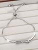 Charm Female White Zircon Stone Cute Bowknot Bracelet Cute Silver Color Adjustable Wedding Jewelry For Women