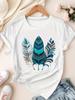 Women's Short-sleeved T-shirt with Colorful Feather Print, Bohemian Style, Comfortable.Summer Streetwear Graphic T Shirts Y2K