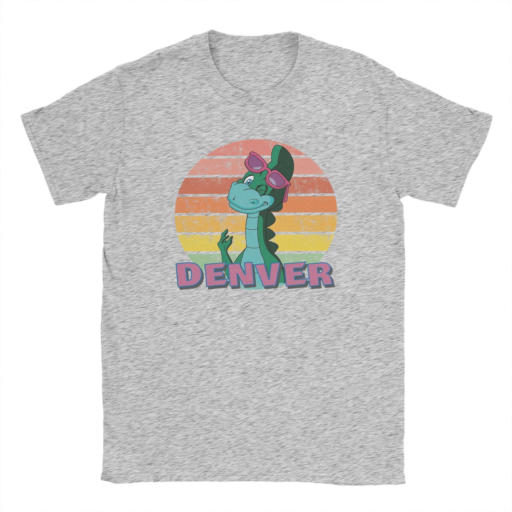 

Vintage Retro 80s Animated Cartoon T-Shirt Men Cotton T Shirt Denver The Last Dinosaur Short Sleeve Tee Shirt Plus Size Tops XL