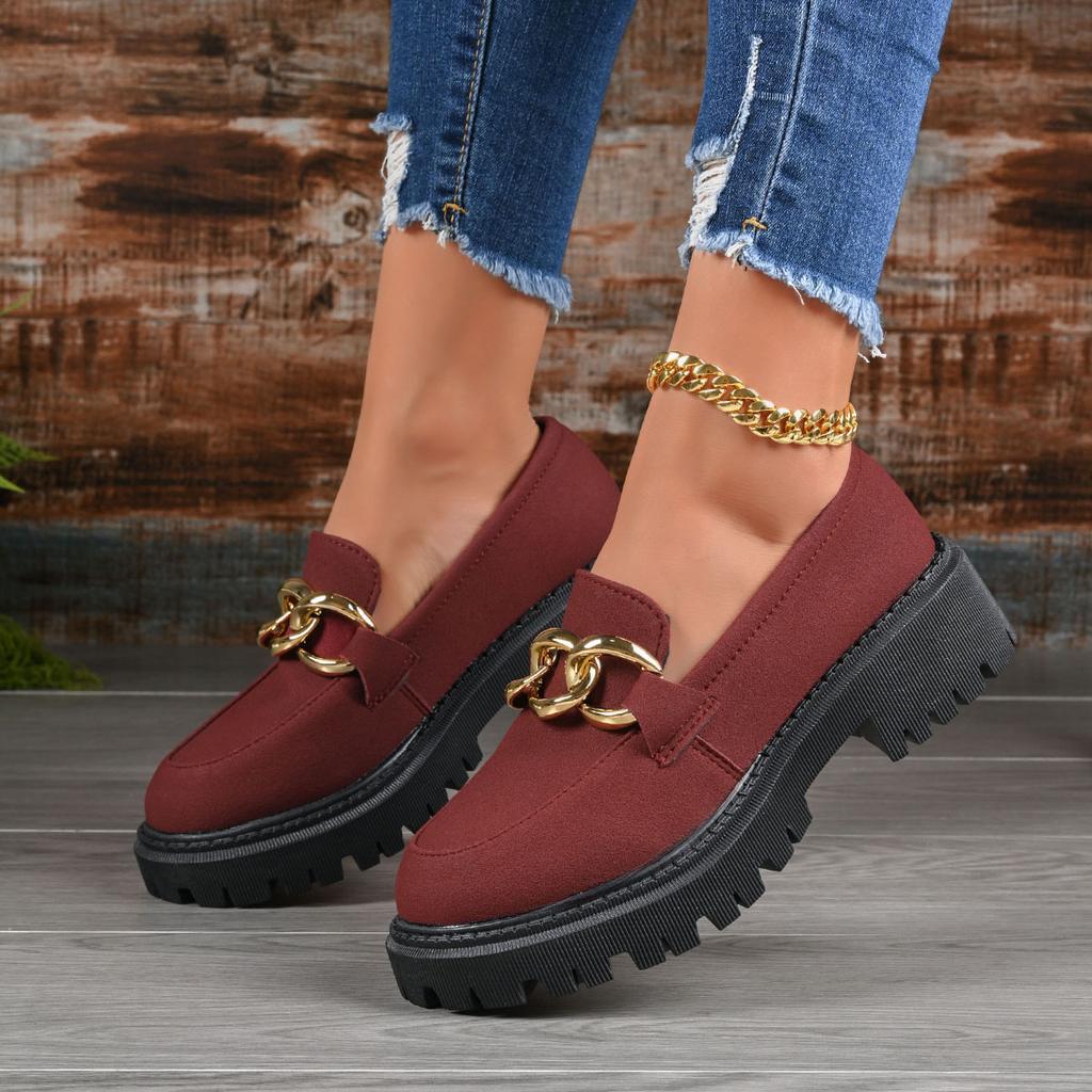 Women Loafers Spring Autumn Thick Bottom Shoes for Women British Style Casual Flat Shoes Retro Leisure Round Toe Sneakers Women