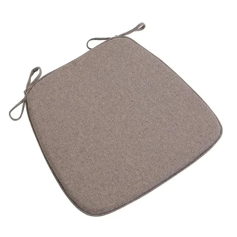 Modern Style Solid Color Cotton Linen Chair Cushion with Ties for Dining Chairs Kitchen Dining Chair Pad Cojines Decorativos