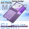 Translucent Matte Protective Case with Tempered Glass Screen Protector for Samsung Galaxy Z Flip 7, Hinge Protection Slim Cover-Purple