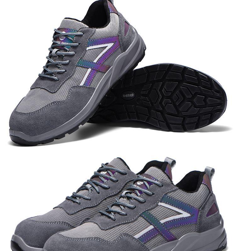 Men's Breathable Anti-Odor Steel Toe Electrician Work Shoes, Anti-Smash, Anti-Puncture, Non-Slip, Insulated up to 6KV, Soft Sole.