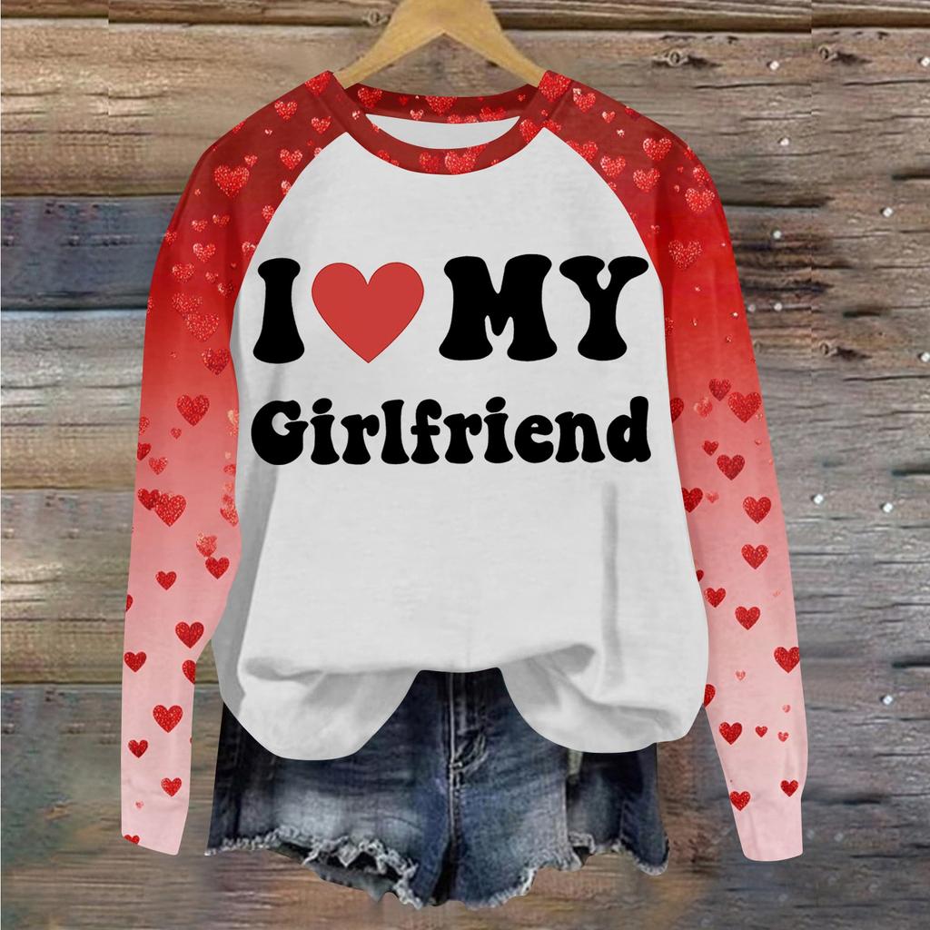 Women's Fashion Printed Long Sleeve Loose Round Neck Sweatshirt