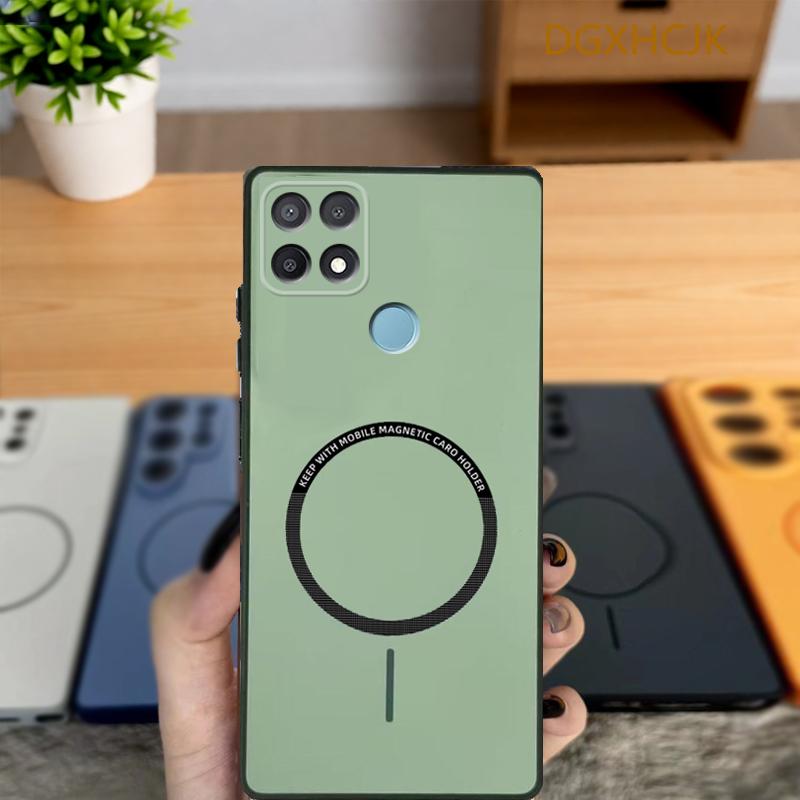 

For Oppo A15 Case Oppo A15s Phone Case OPPO A35 2026 Cover oppo A15 A15S Shookproof Color magnetic hard Silicone back cover OPPO A15