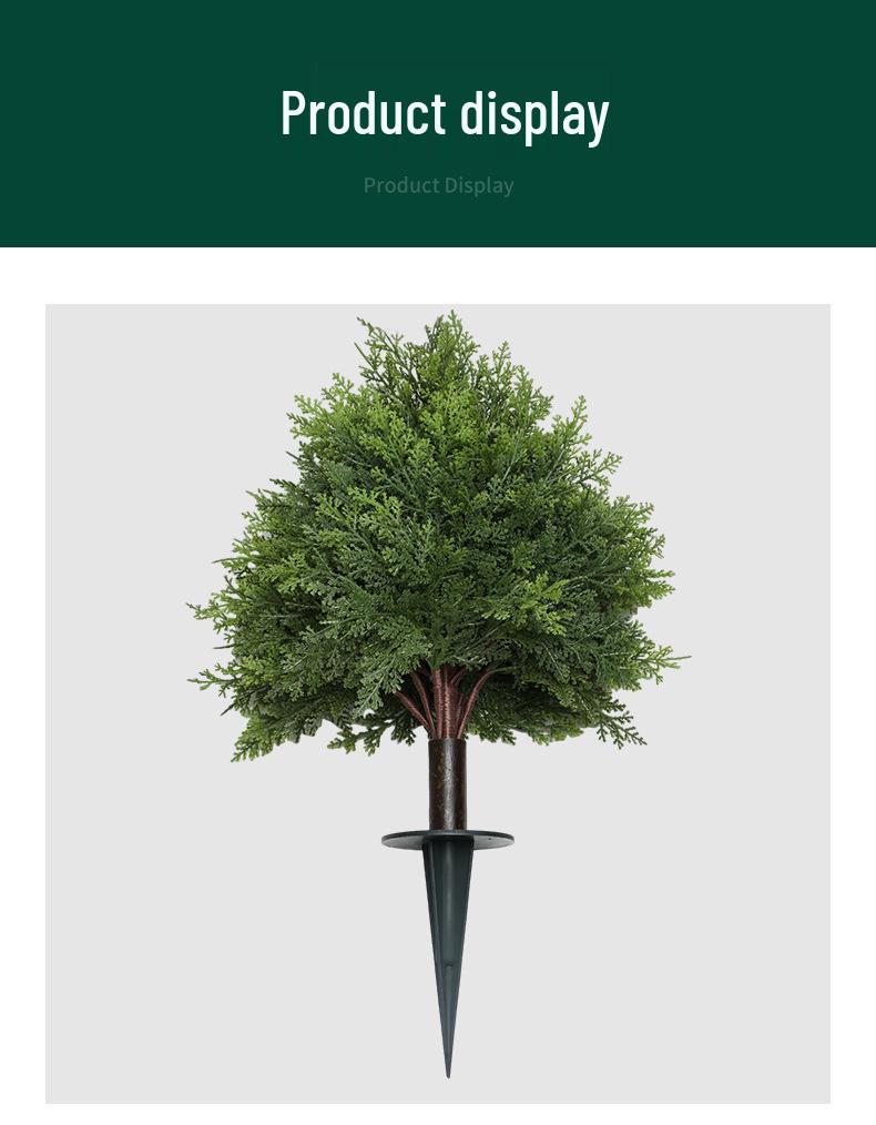 Cypress Leaf Faux Greenery Cemetery Garden Pot Insert Tree Ornaments
