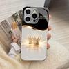 Simplicity Luxury-Style Crown phone case for funda iphone for iphone 17 pro max cover glass for iPhone 17 16 15 14 13pm Pro Plus