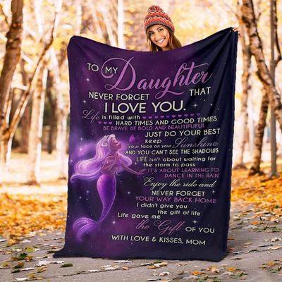 1pc Daughter Love Blanket for Sofa Bed Soft and Light Bedding Ideal for Picnics, Ultra-Soft All-Season Throw for Outdoor Travel - Christmas-c0803024