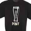 Pint Of Beer 100% Cotton T-shirt Mens Tees Top Mens Size Large Black Breweriana