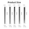 New 5 Pairs Black Silvery Alloy Chopsticks Non Moldy High-end Chopsticks Household Tableware for Easter, Ramadan, Christmas
