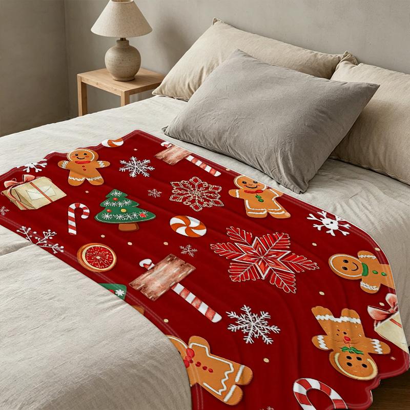 Christmas Flannel Throw Blanket – Lightweight, Soft & Warm Blanket for Winter Home Decor, Window Sill Decoration, Christmas Themed Cozy Indoor Use