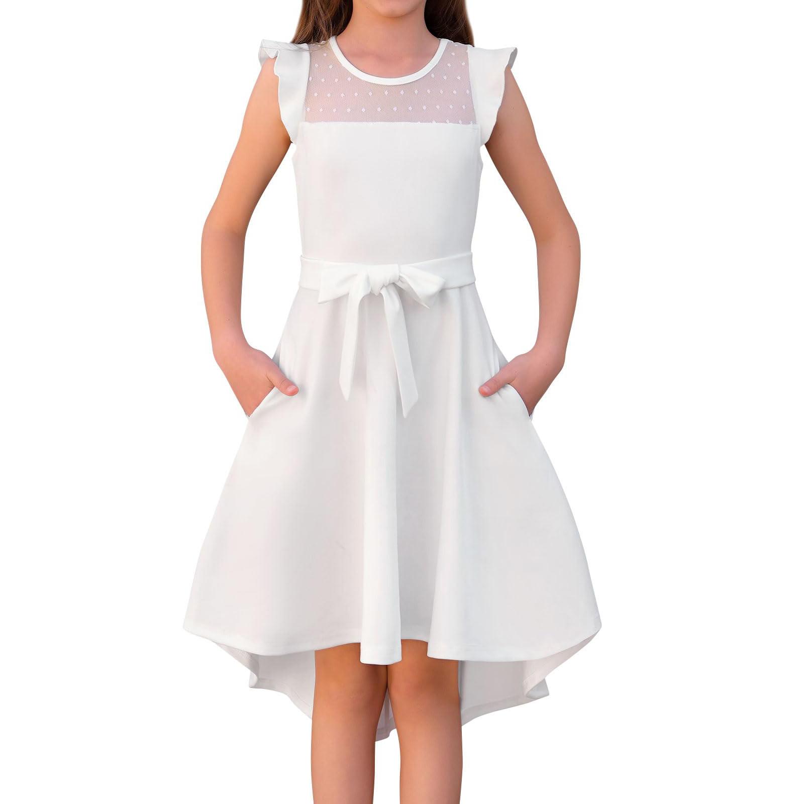 

Модное женское платье с плиссированными рукавами из сетки, повседневное, для вечеринки, с поясом и карманами, однотонное 160 белый