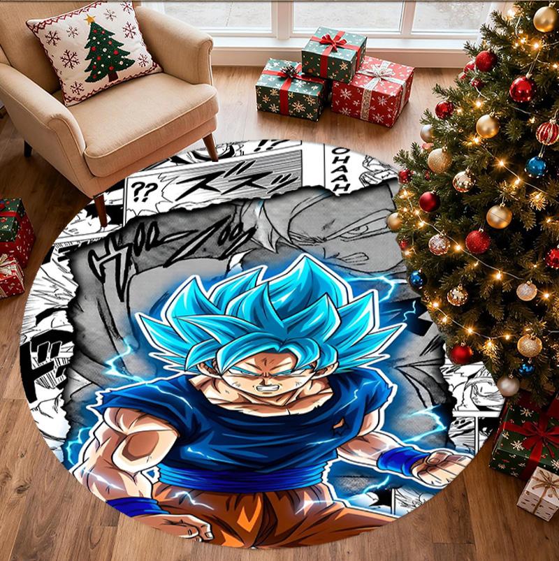 Dragon Ball Pattern Round Rug, Indoor/Outdoor Mat, for Picnic, Gameroom, Bedroom, Office, Living Room, Home Decor Carpet, Birthday Gift
