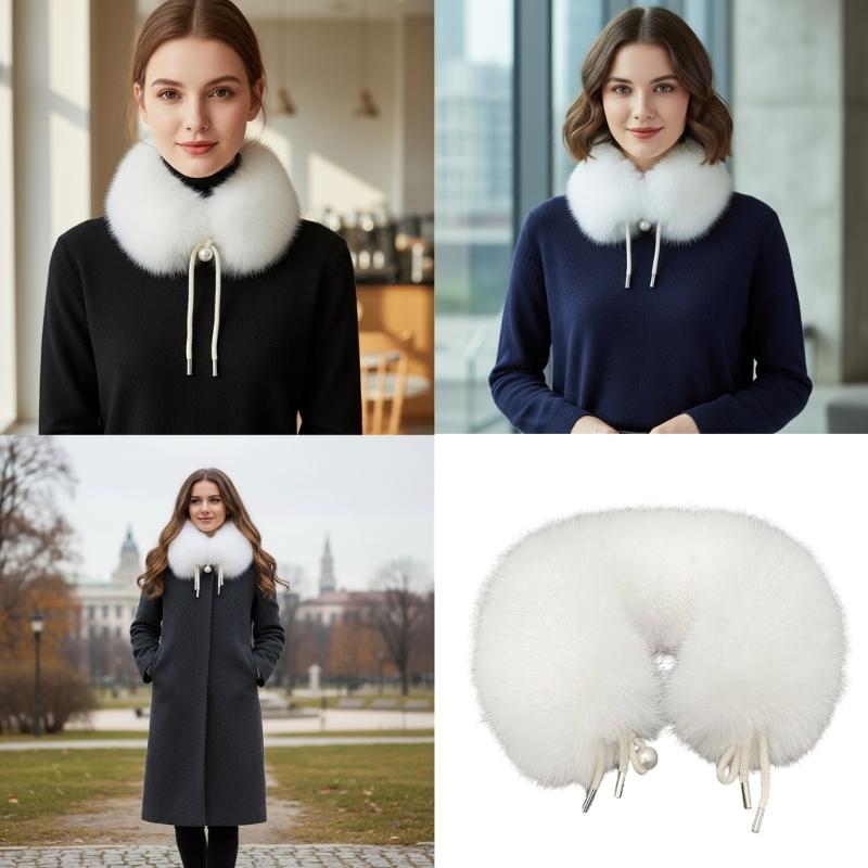 Kragen Plüschkragen Pelziger Schal Warmes Winteraccessoire Weiches Polyester Für den Täglichen Gebrauch Nackenwärmer