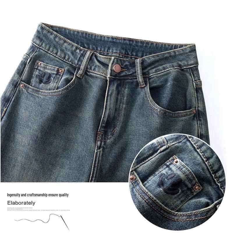 Women's Retro High-Waisted Wide-Leg Jeans - Spring/Autumn 2025