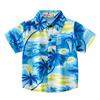 Jungen Klassisches Strand Kokospalmen-Print Kurzarm Hemd Koreanischer Stil