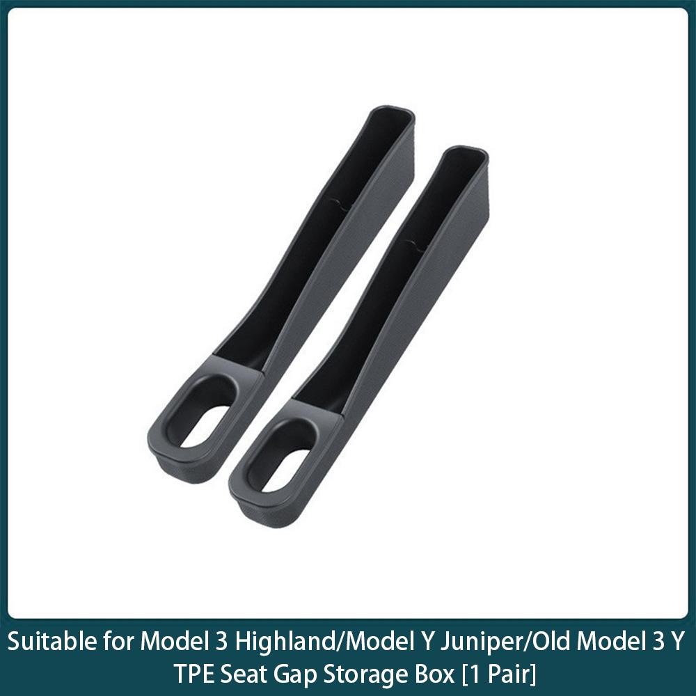 Car Seat Gap Filler Organizer TPE Side Seam Car Gap Filler Leakproof with Storage for Tesla Model 3 Highland Model Y Juniper