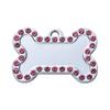 Custom Dog & Cat Name Tags with Bling-bling Rhinestone Bone Shape Colorful Decoration Alloy Material Sublimation ID Engraving