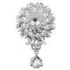 Clear Crystal Wedding Crystal Brooch Water Drop Shape Versatile Bridal Brooch Flower Design DIY Dangle Brooch Wedding Party