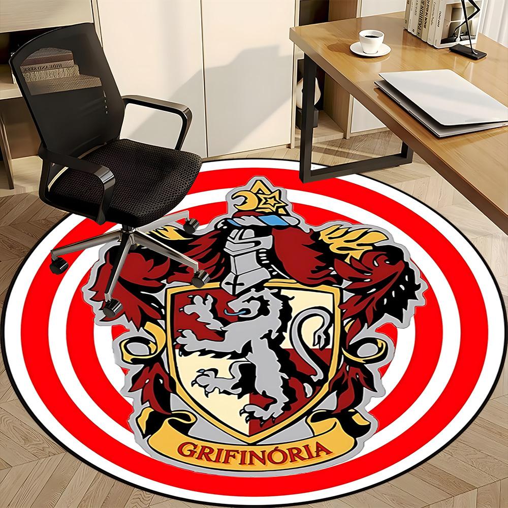 1pc Gryffindor Crest Carpet, Round Non-Slip Durable Large Size Office Carpet, Suitable for Office, Beautiful Decoration