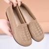Sapatos de malha novos de verão para mulheres com sola macia e boca rasa, sapatos casuais preguiçosos, tecido de malha respirável, sapatos de mãe