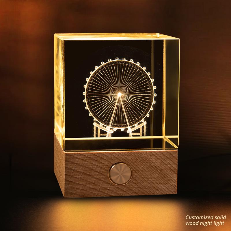Starry Sky Cube Crystal Night Light: Creative Bedside Atmosphere Lamp