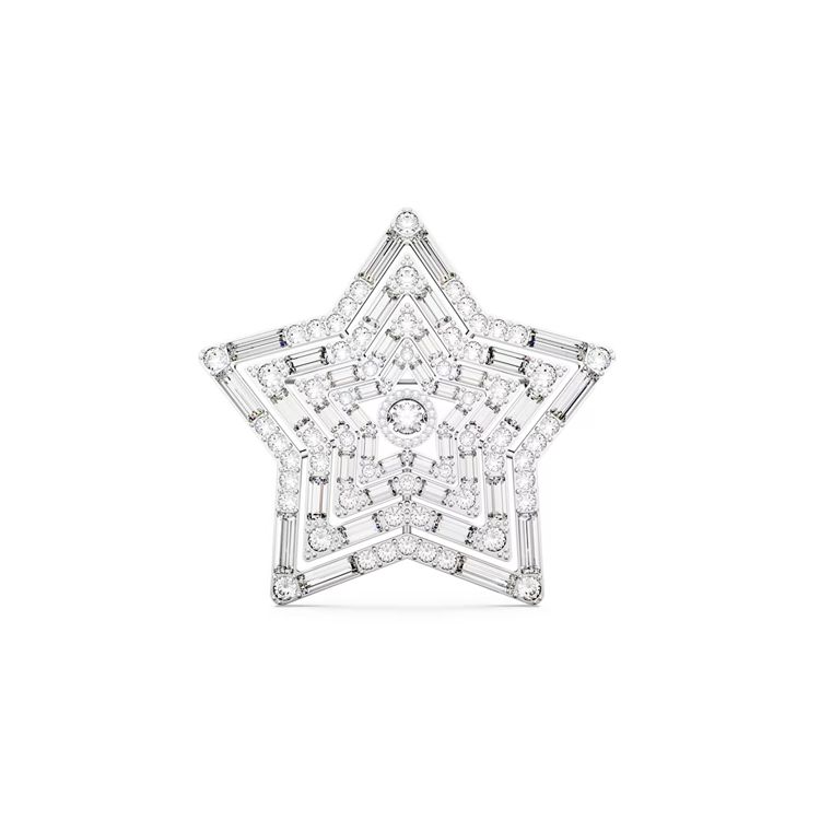 Swarovski Large Star Stella Brooch Unisex brooch Silver 5666149 Box (Random Color)