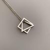 Girls Fashion Simple Space Geometry Necklace Triangle Square Pendant Personality Street Hip Hop Student Couple Creative Gift