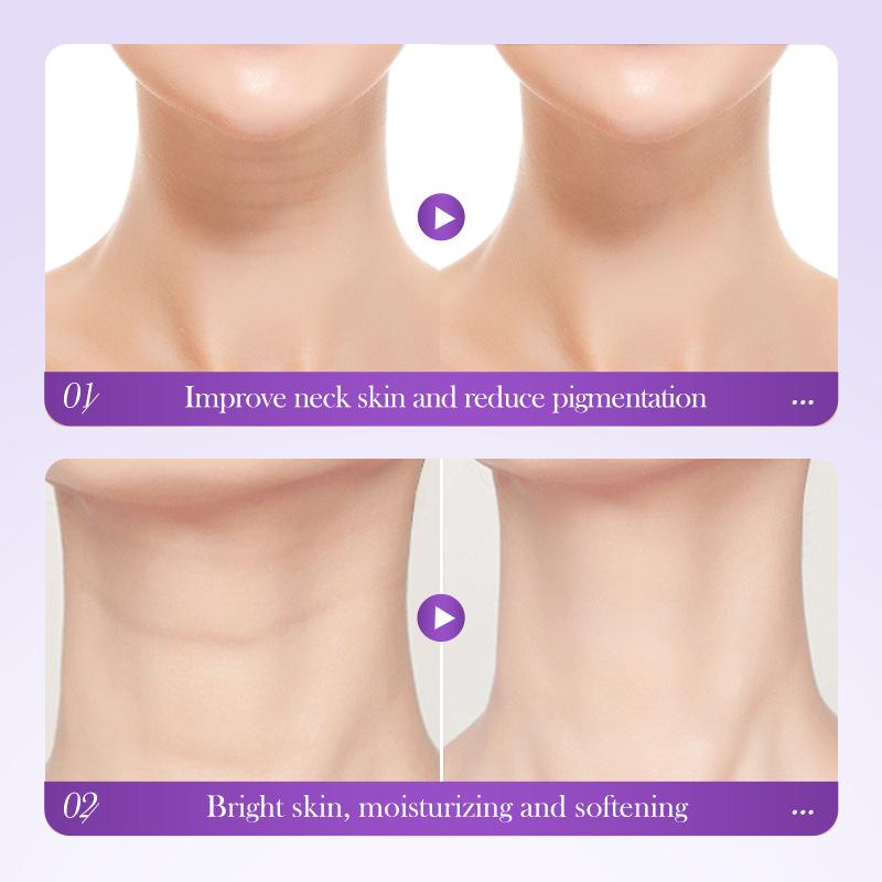 Sadoer 110ml Crème Raffermissante Neck Cream au Collagène Lifting Hydratante Éclaircissante Rouleau de Massage Crème Beauté Cou Soins de la Peau du Cou