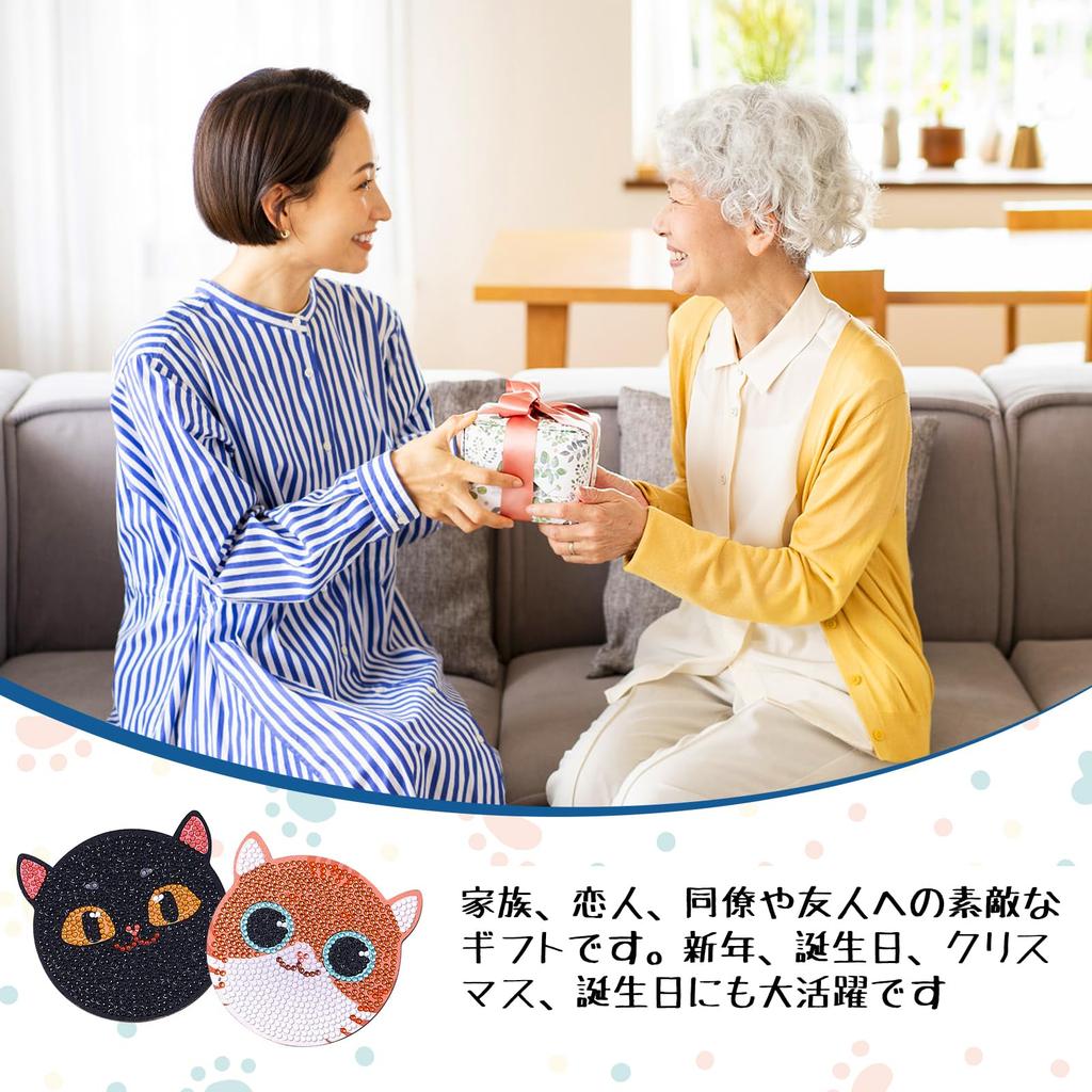 Fantasyon Diamond Cat Bead Art DIY Diamond Painting Kit with 5D Diamond Painting Diamond Bead Painting Craft Kit for and Popular Handmade Art Craft