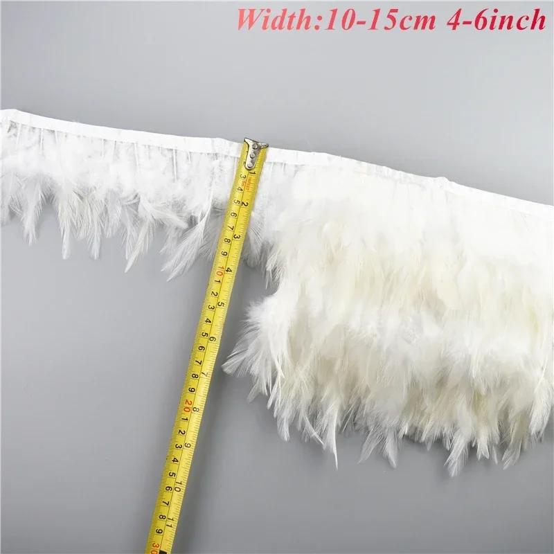1Meters Black White Feathers for Needlework Ribbon Tape Fringe Feather Trim Pheasant Turkey Ostrich Goose Marabou Sewing Clothes