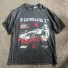 Camiseta clásica de manga corta color negro estilo vintage de carreras de Fórmula 1 S5XL