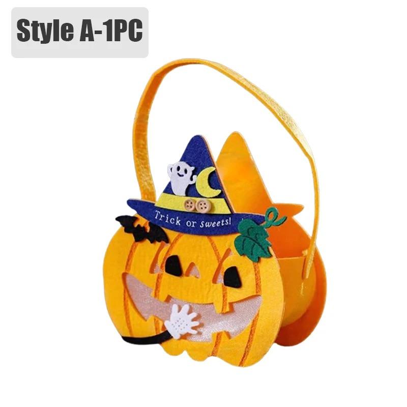 1-6 STÜCK Halloween Süßigkeitenbeutel für Kinder Filz Kürbis Geschenk Tragetasche Feiertagsparty Halloween Dekorationen Zubehör