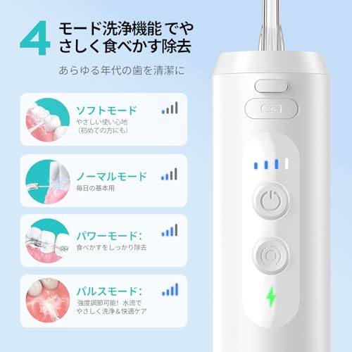 COSLUS T40 Ultra-Compact Cordless Jet Washer, Portable Oral Irrigator, Lightweight (207g), Detachable Tank, 4-Level Water Flow Adjustment, IPX7 Waterp