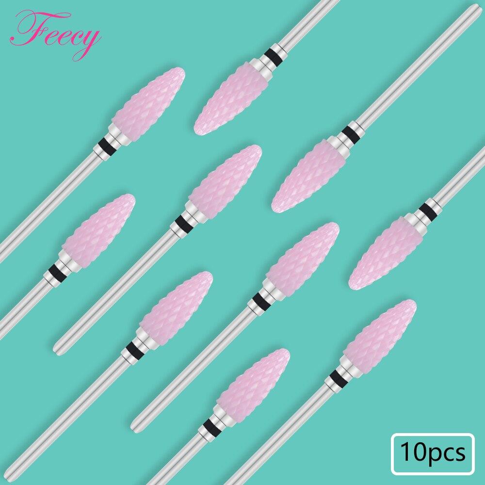 10PCS Milling Cutter For Manicure Set Ceramic Nail Drill Bits Cutters for Removing Gel Varnish Manicure Machine Accessories Mill