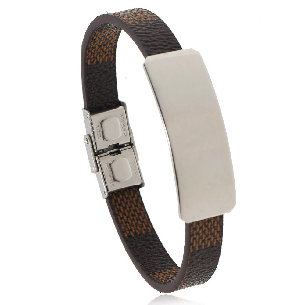 Accessories Men'S Hip Hop Stainless Steel Personality Bracelet Diy Titanium Steel Light Plate Men'S Bracelet Bracelet