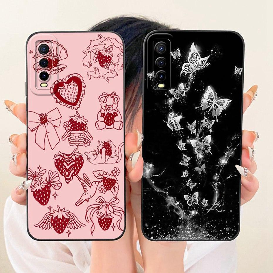 Cute Printed Phone Case For Vivo Y70s Y70t Soft Silicone Shockproof Cases For Vivo Y70S Y70T 5G V2002A Covers Bumpers