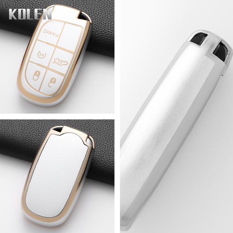 Tpu Car Remote Key Case Cover Shell For Jeep Grand Cherokee Compass Dodge Charger Chrysler Key Protection Accessories Keychain