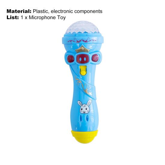 LED Microphone Toys Colorful Lights 3D Projection Glowing Luminous with Battery Entertainment Light Up Flashing Smooth Surface Kids Microphone Toy