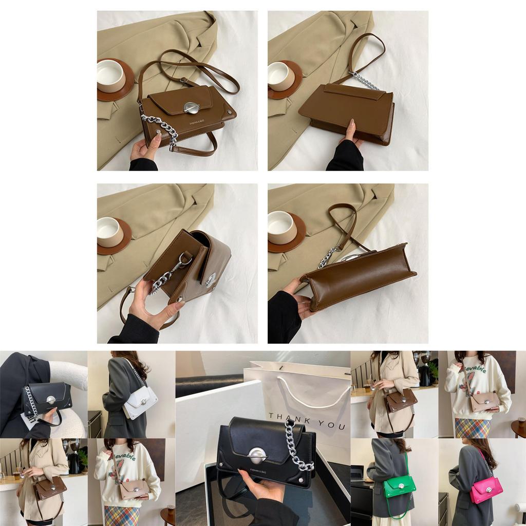 Stylish Pu Small Shoulder Bag For Women In Black White And Khaki Perfect For Daily Use