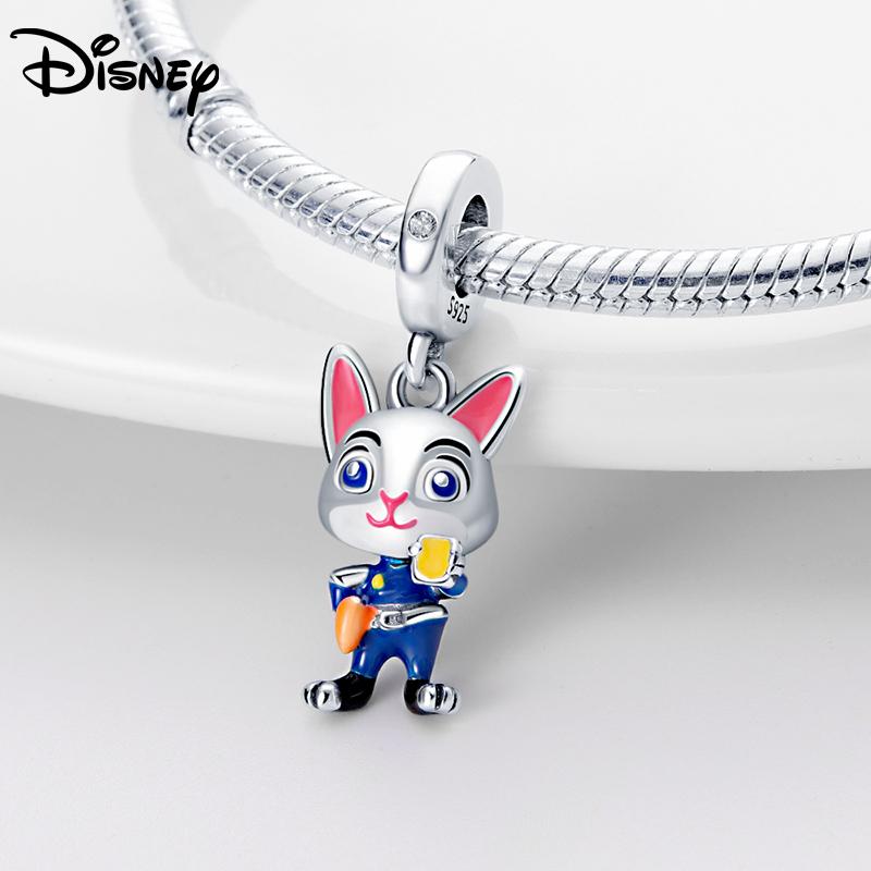 925 Silver Disney Mickey Zootopia Boutique Charm Pendant Fit For Necklace Original Bracelet DIY Fine Festival Women's Party Gift