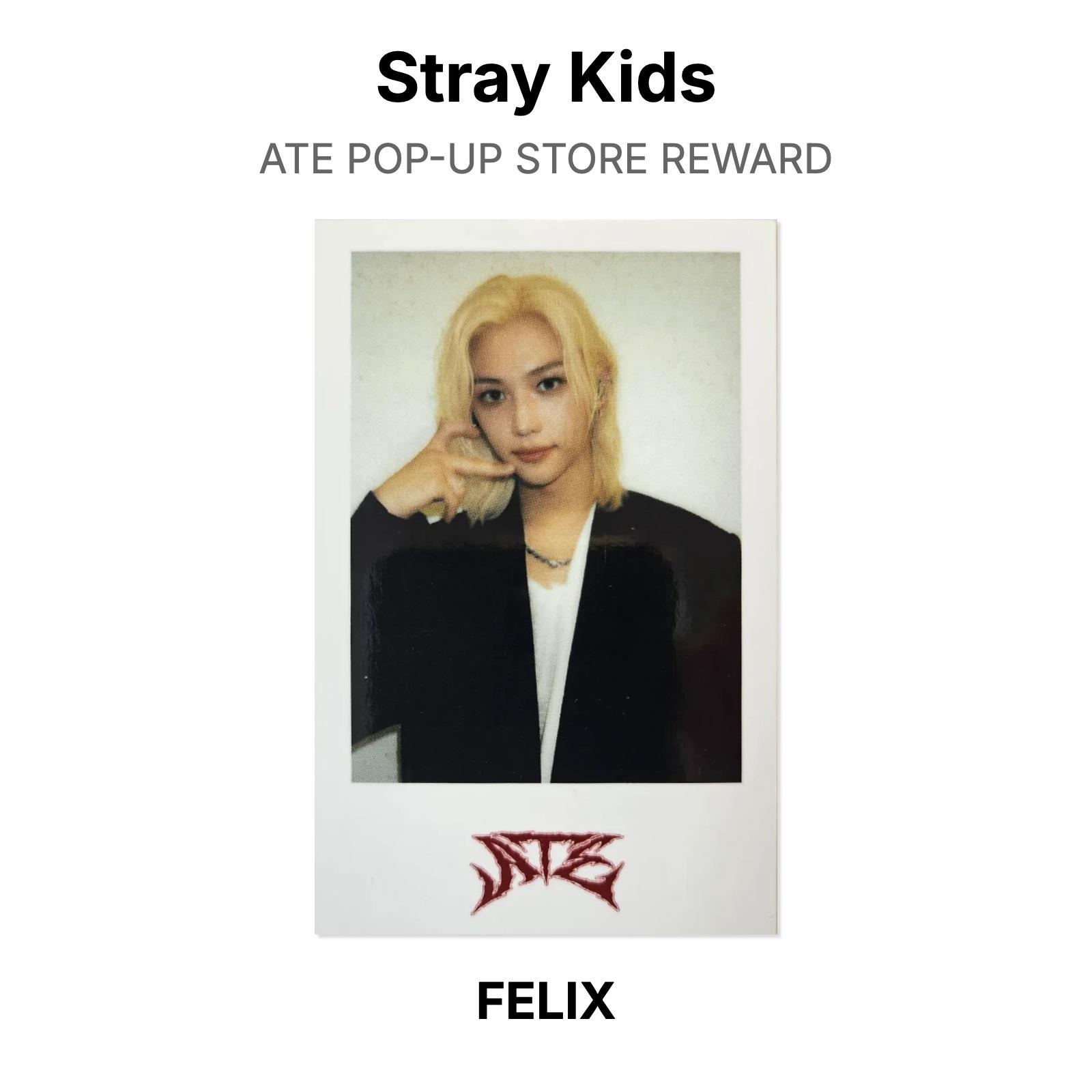 Stray Kids ATE POP-UP STORE НАГРАДА Официальная фотокарточка FELIX white