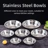 New Round Stainless Steel Bowls Thicken Multiple Sizes Soup Bowl Washing Fruit Bowl