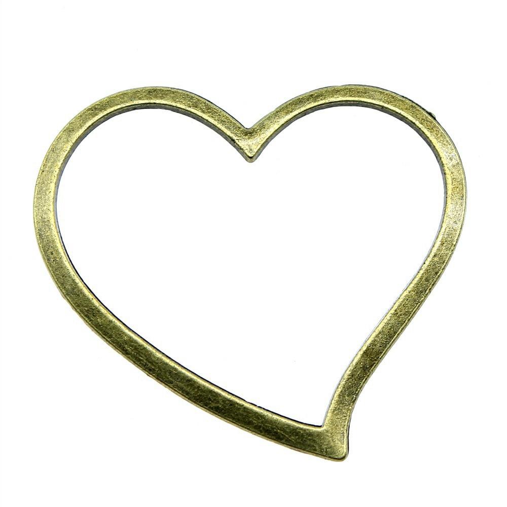 

10шт Полое сердце Шармы Шармы Античная бронза Цвет цинковый сплав 39X35mm