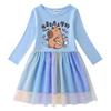 Korean Style Sparkling Rainbow Star Princess Dress for Girls - Short Sleeve Summer & Long Sleeve Spring/Autumn Styles Available