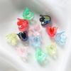 50 100pcs/lot AB Colorful Lily Flowers Acrylic Bead Caps Bellflower Spacer Beads For DIY Bracelet Necklace Jewelry Making